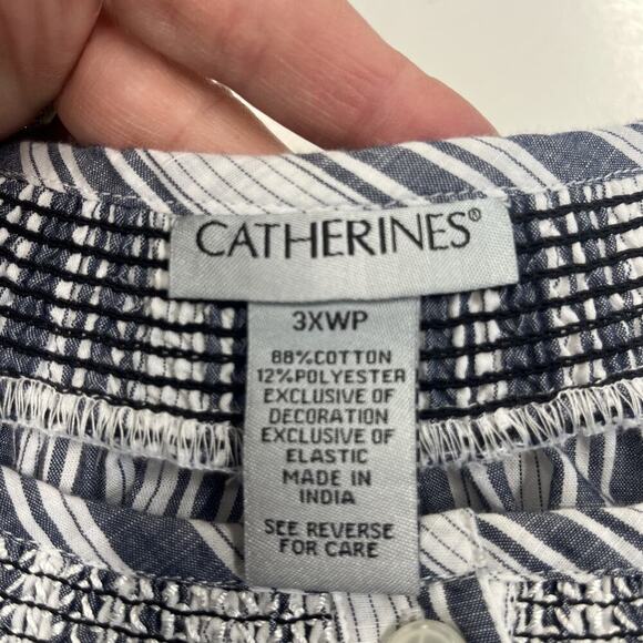 Catherines Embroidered Button Down Peasant Blouse Boho 1/2 Sleeve Size 3XP - Picture 6 of 13